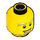 LEGO Amarillo Cabeza con Blanco Bushy Eyebrows (Espiga sólida hueca) (10766 / 13455)