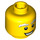 LEGO Gelb Kopf mit Weiß Bushy Eyebrows (Einbau-Vollbolzen) (10766 / 13455)