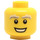 LEGO Jaune Tête avec Blanc Bushy Eyebrows (Montant solide encastré) (10766 / 13455)