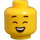 LEGO Yellow Head with Wide Grin / Laughing with Closed Eyes (Recessed Solid Stud) (3626 / 56745)