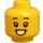 LEGO Amarillo Cabeza con Ancho Mueca / Laughing con cerrado Ojos (Espiga sólida hueca) (3626 / 56745)