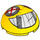 LEGO Gelb Hemisphere 4 x 4 mit Junkertown Augen und Smile Muster (35319 / 65442)