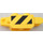 LEGO Yellow Hinge Brick 1 x 2 Vertical Locking Double with Black and Yellow Danger Stripes Sticker (30386)