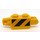 LEGO Yellow Hinge Brick 1 x 2 Vertical Locking Double with Black and Yellow Stripes Danger On Both Sides Sticker (30386)