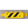LEGO Yellow Hinge Brick 1 x 4 Locking Double with Black and Yellow Danger Stripes (Both Sides) Sticker (30387 / 54661)
