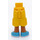 LEGO Yellow Hip with Shorts with Cargo Pockets with Bright blue shoes (2268)