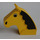 LEGO Yellow Horse Head 2 x 6 x 4.5 with Black Mane (6244 / 82247)