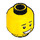 LEGO Geel Hot Hond Man Minifigure Hoofd (Veiligheids Stud) (3626 / 19116)