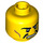 LEGO Yellow Hun Warrior Head, Black Splitted Moustache, Cheak Lines (Recessed Solid Stud) (3626 / 18183)