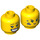 LEGO Giallo J.B. Watt con Grande Smile Minifigure Testa (Perno solido incassato) (3626 / 56149)