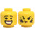 LEGO Giallo J.B. Watt con Grande Smile Minifigure Testa (Perno solido incassato) (3626 / 56149)