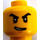 LEGO Giallo Jail Carcerato con Prison Vestito Minifigure Testa (Perno solido incassato) (3626 / 24614)