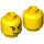 LEGO Gelb Jail Prisoner mit Prison Outfit Minifigure Kopf (Einbau-Vollbolzen) (3626 / 24614)