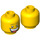 LEGO Yellow Jester Head (Safety Stud) (3626 / 62793)