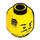 LEGO Gelb Jungle Explorer Minifigure Kopf (Einbau-Vollbolzen) (3626 / 62081)