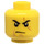 LEGO Geel Kai Hoofd met Scar over Links Oog (Verzonken solide nop) (93618 / 94053)