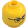 LEGO Yellow Kid with Dark Blue Plaid Shirt Minifigure Head (Recessed Solid Stud) (3274 / 107542)