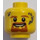 LEGO Yellow Male Head with Beard, Dirt Stains and Open Smile (Recessed Solid Stud) (3626 / 24405)