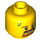 LEGO Yellow Male Head with Beard, Dirt Stains and Open Smile (Recessed Solid Stud) (3626 / 24405)