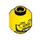 LEGO Amarillo Hombre Cabeza con Negro Barba, Ancho Mueca y Gafas (Espiga sólida hueca) (3626 / 101365)