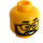 LEGO Amarillo Hombre Cabeza con Negro Barba, Ancho Mueca y Gafas (Espiga sólida hueca) (3626 / 101365)