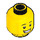 LEGO Gul Man Huvud med Svart Eyebrows och Breda Flin (Infälld solid knopp) (3626 / 26881)