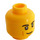 LEGO Yellow Male Head with Black Eyebrows, Cheek and Chin Lines and Lopsided Smile (Recessed Solid Stud) (3626 / 65642)