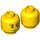 LEGO Yellow Male Head with Black Eyebrows, Cheek and Chin Lines and Lopsided Smile (Recessed Solid Stud) (3626 / 65642)