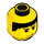 LEGO Yellow Male Head with Black Hair, Eyebrows, and Smirk Pattern (Safety Stud) (3626 / 44749)