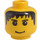 LEGO Gul Mann Hode med Svart Hår, Eyebrows, og Smirk Mønster (Sikkerhetsknott) (3626 / 44749)