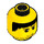 LEGO Gelb Male Kopf mit Schwarz Haar, Eyebrows, und Smirk Muster (Sicherheitsbolzen) (3626 / 44749)