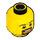 LEGO Amarillo Hombre Cabeza con Marrón Squared Barba, Open Boca con Dientes y Blanco Pupils Patrón (Espiga sólida hueca) (3626 / 12784)