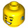 LEGO Yellow Male Head with Smile and Hearing Aid (Recessed Solid Stud) (3626 / 100108)