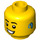 LEGO Yellow Male Head with Smile and Hearing Aid (Recessed Solid Stud) (3626 / 100108)