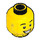 LEGO Amarillo Hombre Cabeza con Barba corta y Ancho Mueca (Espiga sólida hueca) (3626 / 38344)