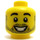 LEGO Amarillo Hombre Cabeza con Barba corta y Ancho Mueca (Espiga sólida hueca) (3626 / 38344)