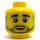 LEGO Amarillo Hombre Cabeza con Barba corta y Ancho Mueca (Espiga sólida hueca) (3626 / 38344)