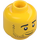 LEGO Amarillo Hombre Cabeza con Barba corta y Ancho Mueca (Espiga sólida hueca) (3626 / 38344)