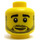LEGO Jaune Male Diriger avec Stubble et Large Sourire (Goujon solide encastré) (3626 / 38344)