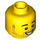 LEGO Yellow Male Head with Stubble and Wide Grin (Recessed Solid Stud) (3626 / 38344)