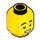 LEGO Yellow Male Head with Three Sweat Drops, Thick Eyebrows and Clenched Grin (Recessed Solid Stud) (3626 / 98261)