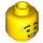 LEGO Yellow Male Head with Three Sweat Drops, Thick Eyebrows and Clenched Grin (Recessed Solid Stud) (3626 / 98261)