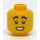 LEGO Yellow Male Head with Three Sweat Drops, Thick Eyebrows and Clenched Grin (Recessed Solid Stud) (3626 / 98261)