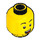 LEGO Jaune Homme (Bleu Plaid Chemise avec peeled Banane print) Minifigurine Tête (Montant solide encastré) (3626 / 69678)