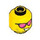 LEGO Yellow Man - Dark Purple Vest Minifigure Head (Recessed Solid Stud) (3274 / 104632)