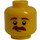 LEGO Gelb Mann im Hawaiian Hemd Minifigur Kopf (Vertiefte feste Noppen) (3626 / 38686)