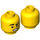 LEGO Yellow Man in Sand Blue Suit Minifigure Head (Recessed Solid Stud) (3626 / 66255)