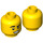 LEGO Giallo Uomo in Sand Blu Abito Minifigure Testa (Perno solido incassato) (3626 / 66255)