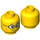 LEGO Gelb Mayor Fleck im Corn Cob Costume Minifigure Kopf (Einbau-Vollbolzen) (3626 / 69050)