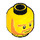 LEGO Yellow Minifig, Head Beard Orange, Bushy Eyebrows, White Pupils, Wrinkles and Smile Pattern - Stud Recessed (Recessed Solid Stud) (3626 / 24267)